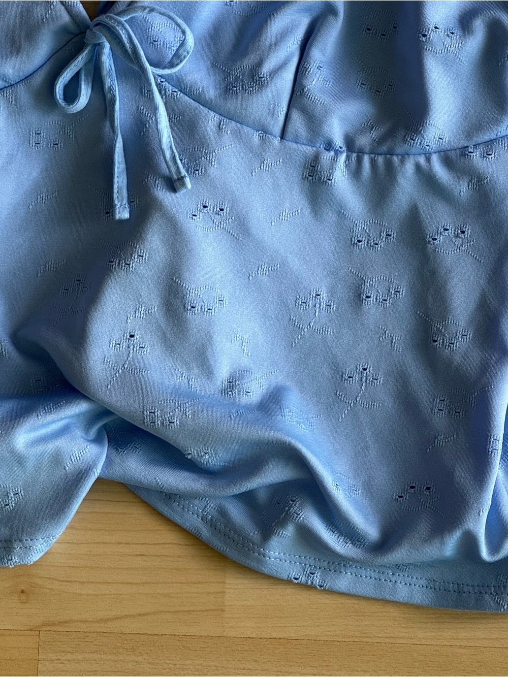 H&M Light Blue Eyelet Ruffle Strap Tank - Picture 4 of 4